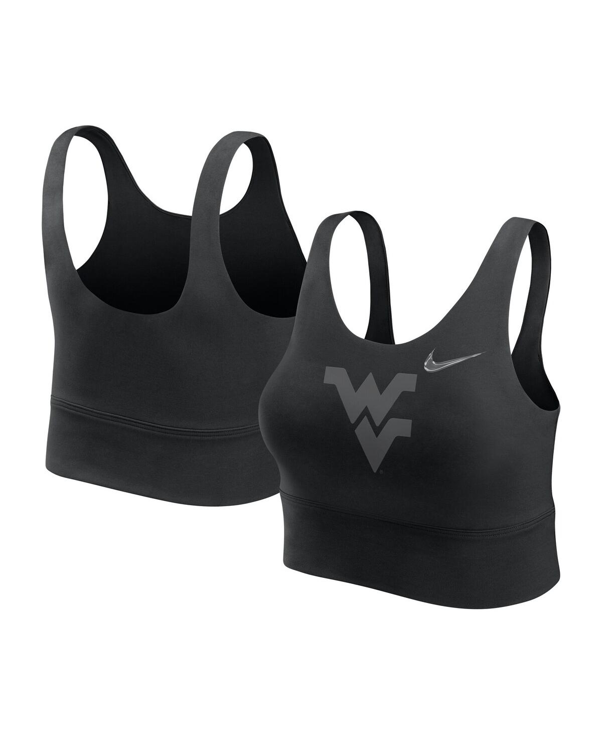Women'sÂ Black West Virginia Mountaineers Performance Longline Sports Bra - Black