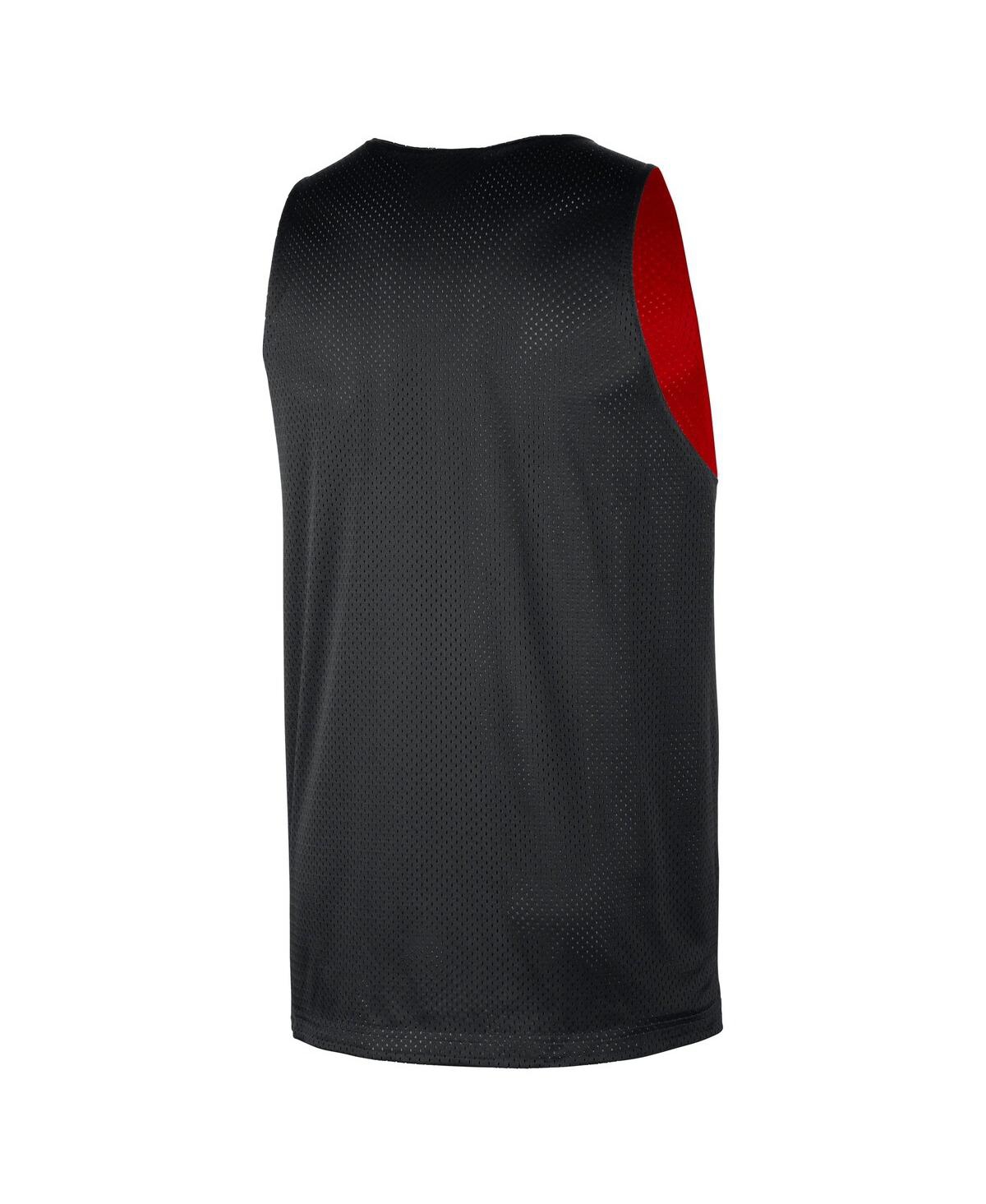 NIKE MEN'S RED/BLACK CHICAGO BULLSÂ COURTSIDE REVERSIBLE MESH PRACTICE JERSEY