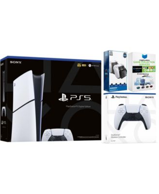 PlayStation 5 Slim Digital with Extra Volcanic Red Controller, Dual Charging Dock and MightySkins Game Pack Code