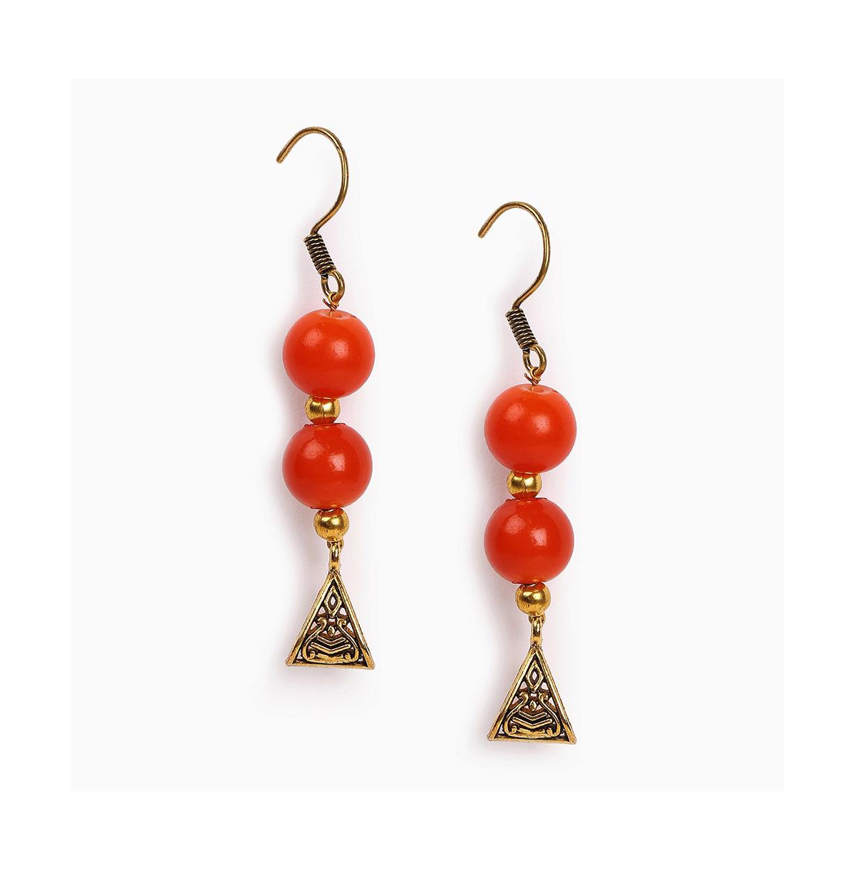 Sohi Women's Gold Plated Designer Stone Jewellery Set In Red