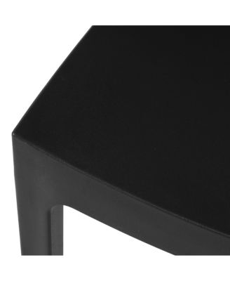 7-Piece Outdoor Rectangular Metal Patio Dining Table Set With Stackable Resin Patio Side Chairs