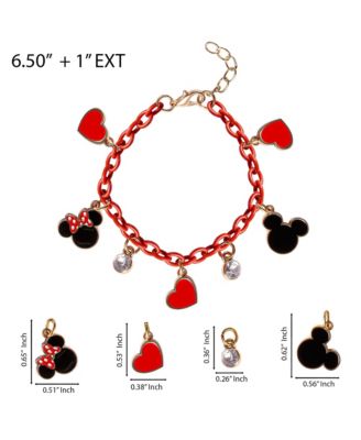 Minnie Mouse Charm Bracelet - Heart & Icon Design