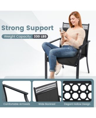 Patio Chairs Set of 2 with All Weather Breathable Fabric