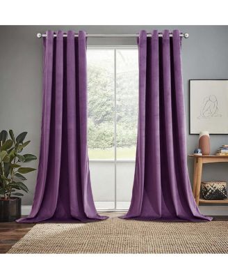 Heavyweight Velvet Grommet Curtain Panels (Set of 2), 52" W x 120" L