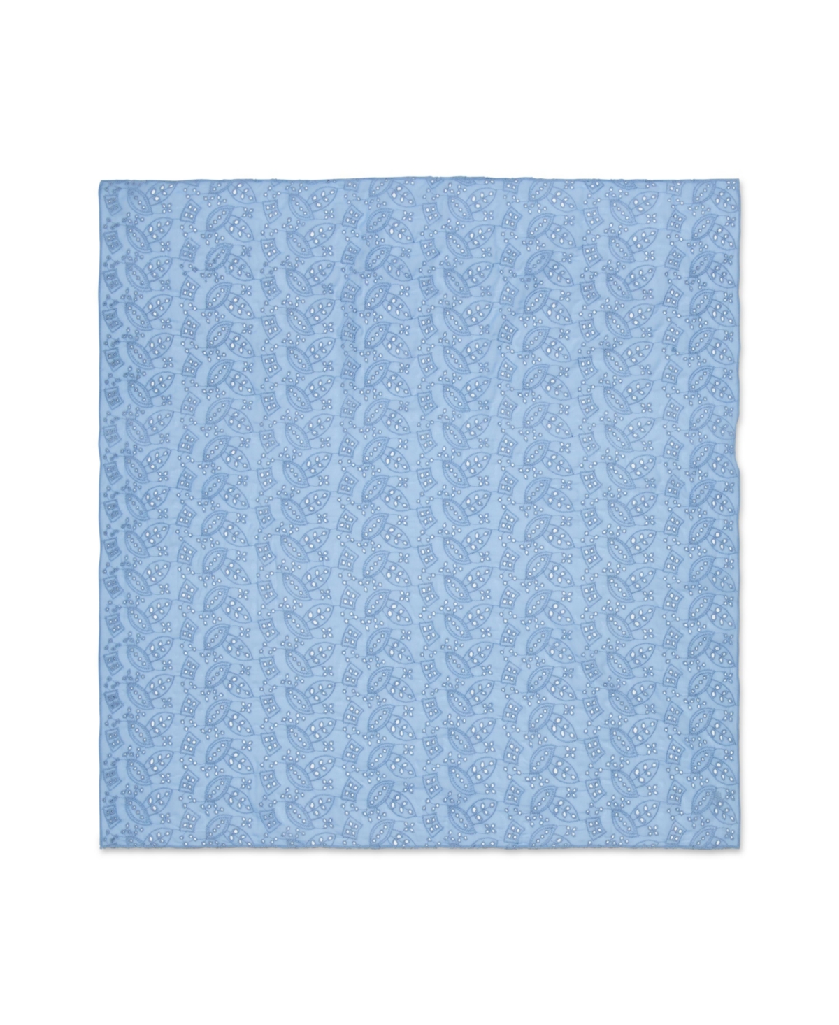 Eyelet Paisley Elegance Square Scarf - Dusty Blue