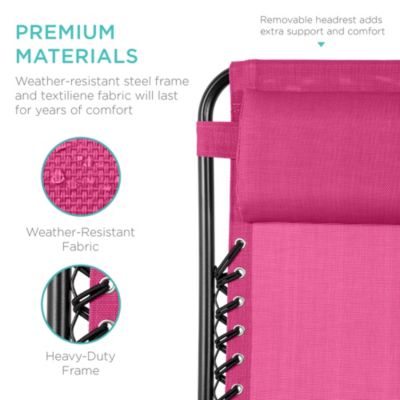 Set of 2 Zero Gravity Lounge Chair Recliners for Patio, Pool w/ Cup Holder Tray