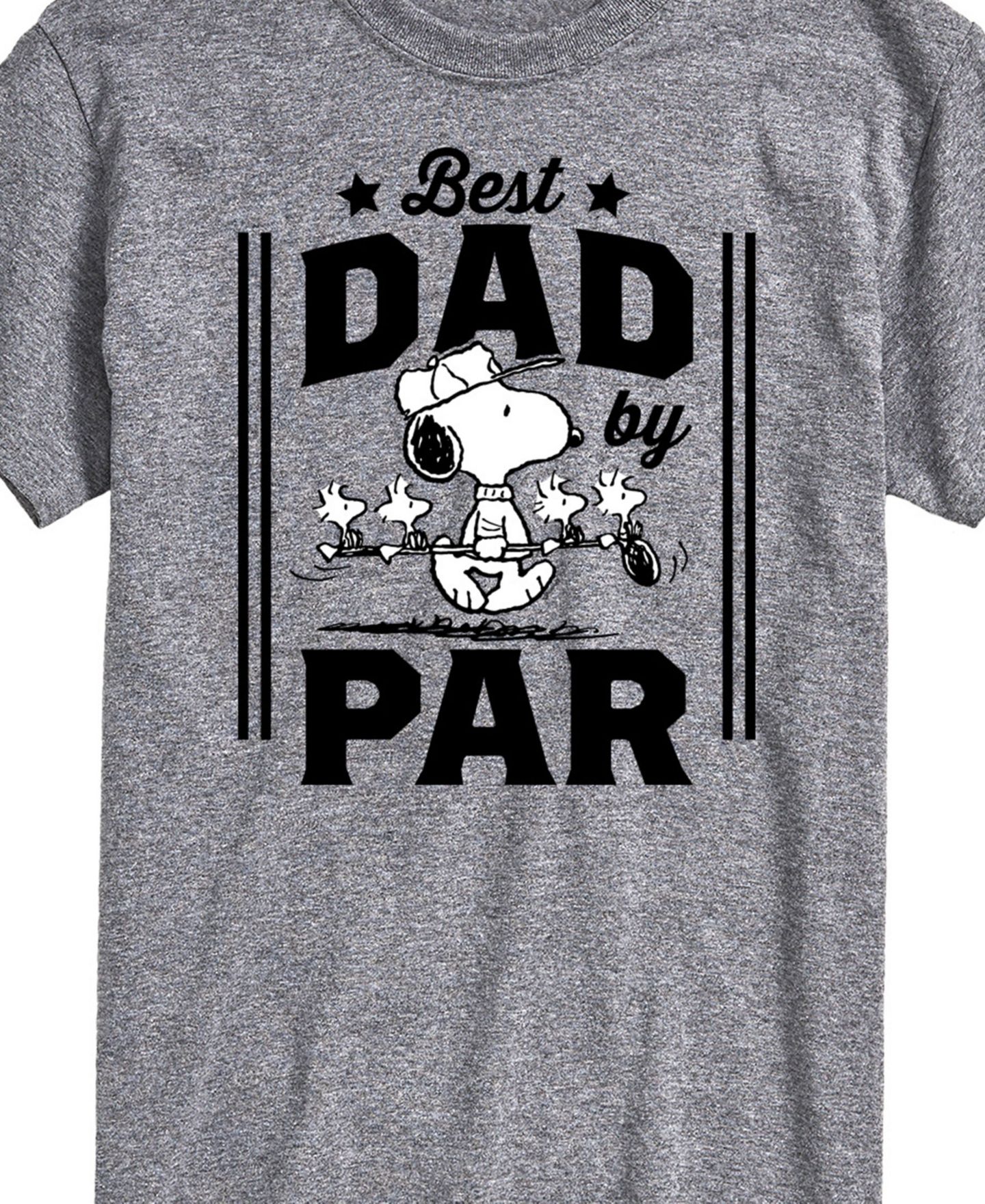 Мужская футболка AIRWAVES Peanuts Snoopy Father's Day Best Dad by Par Short Sleeve, цвет: Серый — фото 2