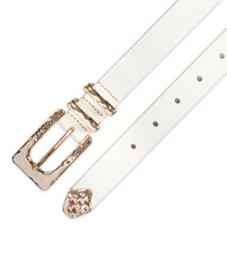 Women's Hammered Metal Casual Leather Belt