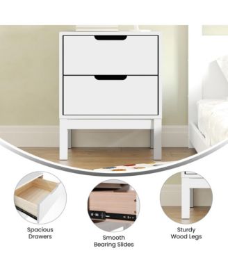 Samuel Kids Double-Drawer Night Stand With Solid Wood Frame
