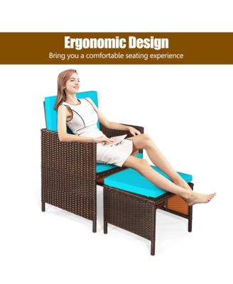 9PCS Rattan Wicker Dining Set Patio Outdoor Furniture Set w/ Cushion