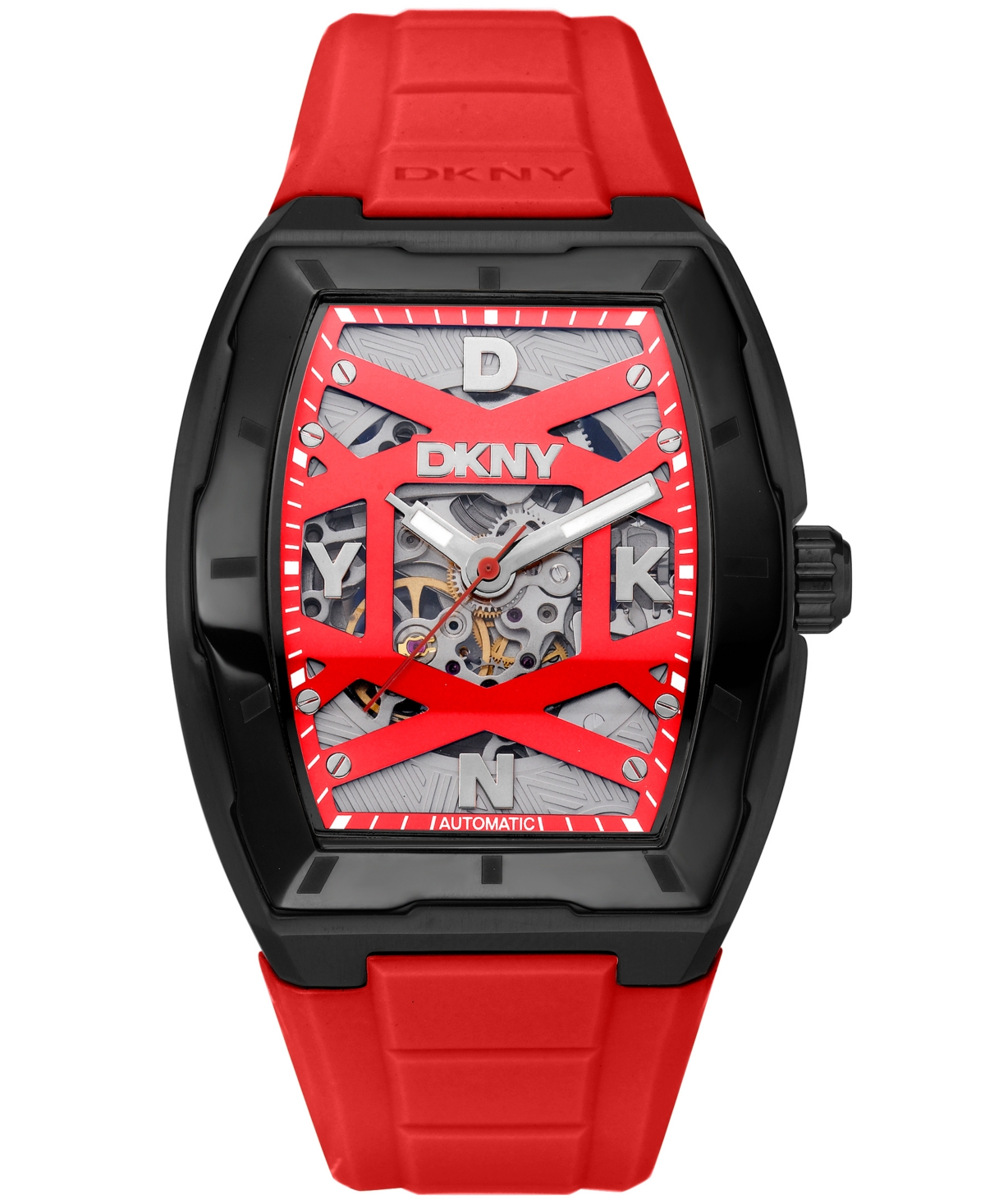 Men's Urban Automatic Red Silicone Strap Watch, 51mm - Red