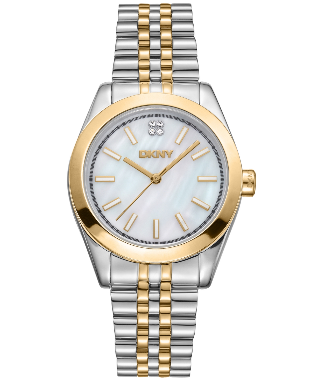 Women's Nolita Midi White Mop Dial Gold-Two-Tone Stainless Steel Bracelet Watch 32mm - Two Tone