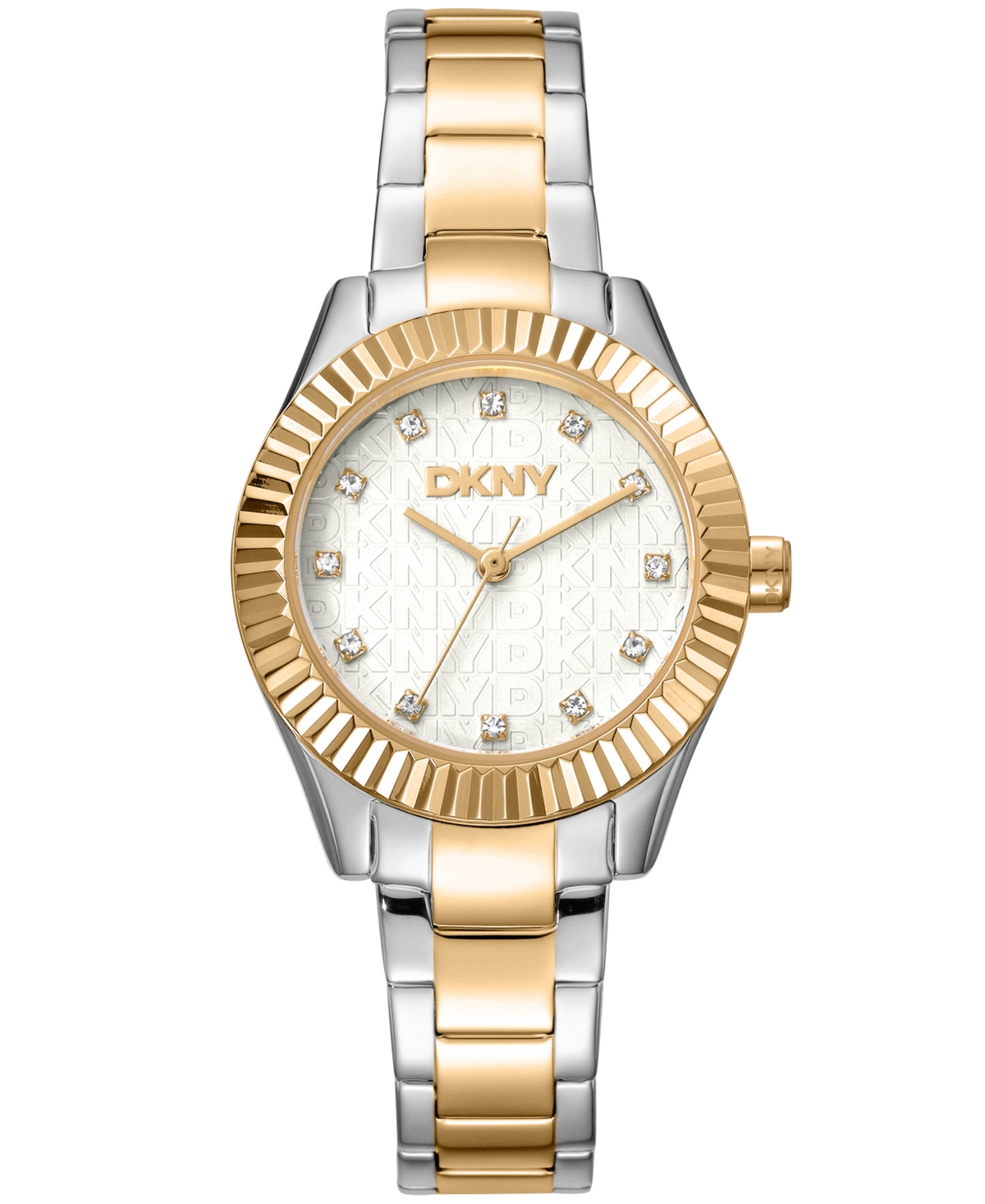 Women's Chambers Glitz Silver Dial Gold Two-Tone Stainless Steel Bracelet Watch 30mm - Two Tone