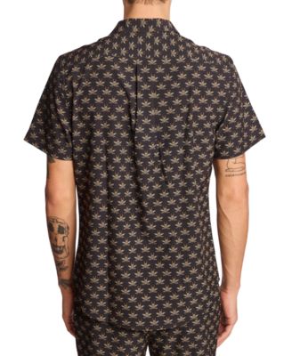 Men's Gilby Slim Fit Short Sleeve Printed Button-Front Swim Shirt