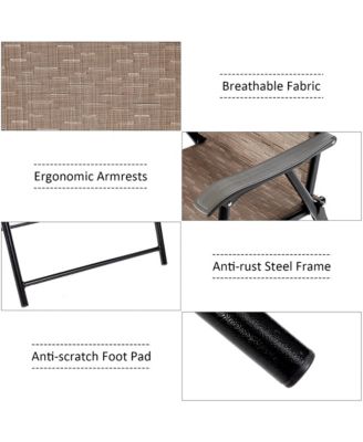 2PCS Outdoor Patio Folding Chair Camping Portable Lawn Garden