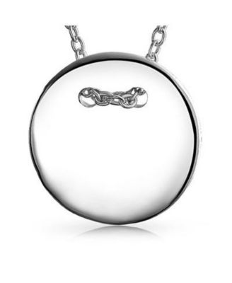 Minimalist Geometric Monogram Disc Pendant Necklace in Sterling Silver