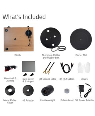 RT83 Reference High Fidelity Vinyl Turntable with Ortofon 2M Cartridge, Speed Control Motor, MDF Plinth, Isolation Feet