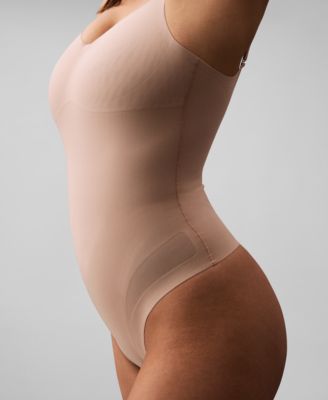 Women's Stay-Put Firm Mesh Thong Bodysuit QF8295