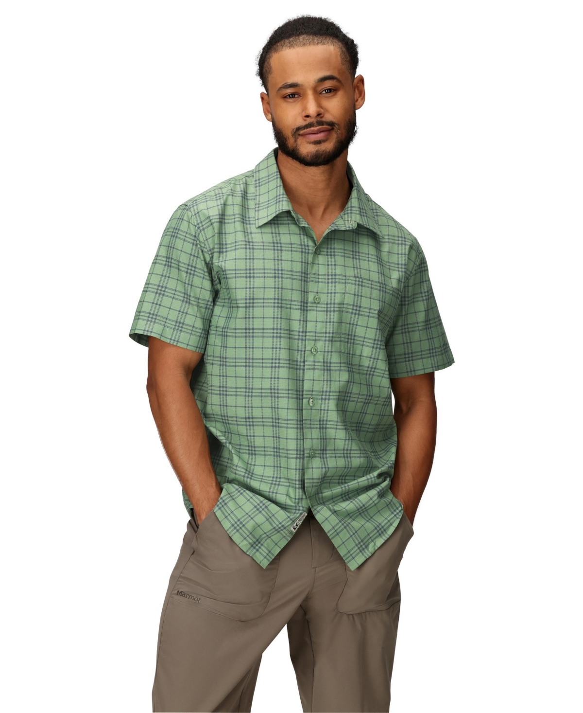 Men's AirExchange Novelty Short Sleeve Shirt - Agate green