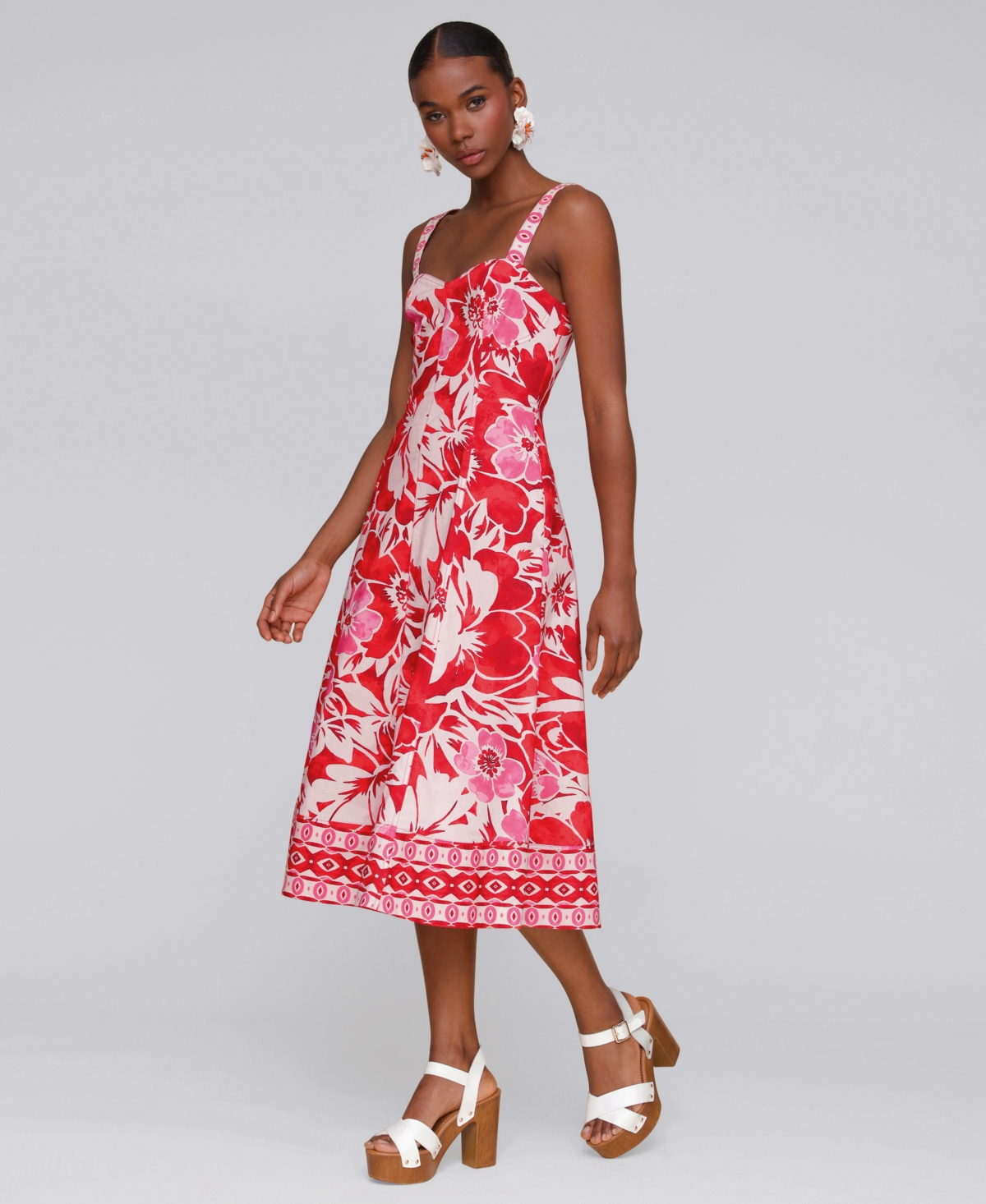 Avec Les Filles Women's Fit & Flare Floral-print Dress