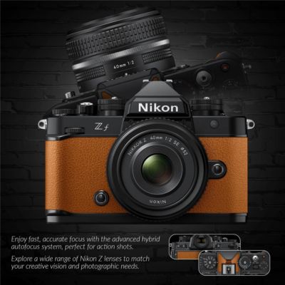 Z f Mirrorless Camera, Orange, Bundle with 128GB Memory Card, Shoulder Bag, EN-EL15c Battery, Smart Charger Plate, Smart Charger Base