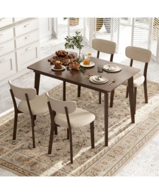 48 Inch Wooden with Rubber Wood Legs for 4 People Dining Table