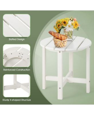 Set of 2 Round Weather-Resistant Adirondack Side Tables