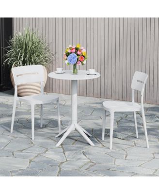 3-Piece Outdoor Resin Patio Bistro Set with Stackable Patio Dining Chairs