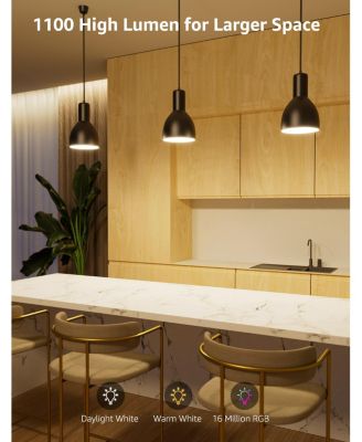 B2 AI Smart RGBWW LED Light Bulbs, 1100LM Color Changing LED Bulb, Alexa Google Assistant Enabled, Voice Control, 2.4GHz WiFi Bluetooth, 2 Pack