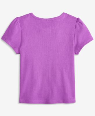 Toddler Girls Ribbed Short-Sleeve Tee