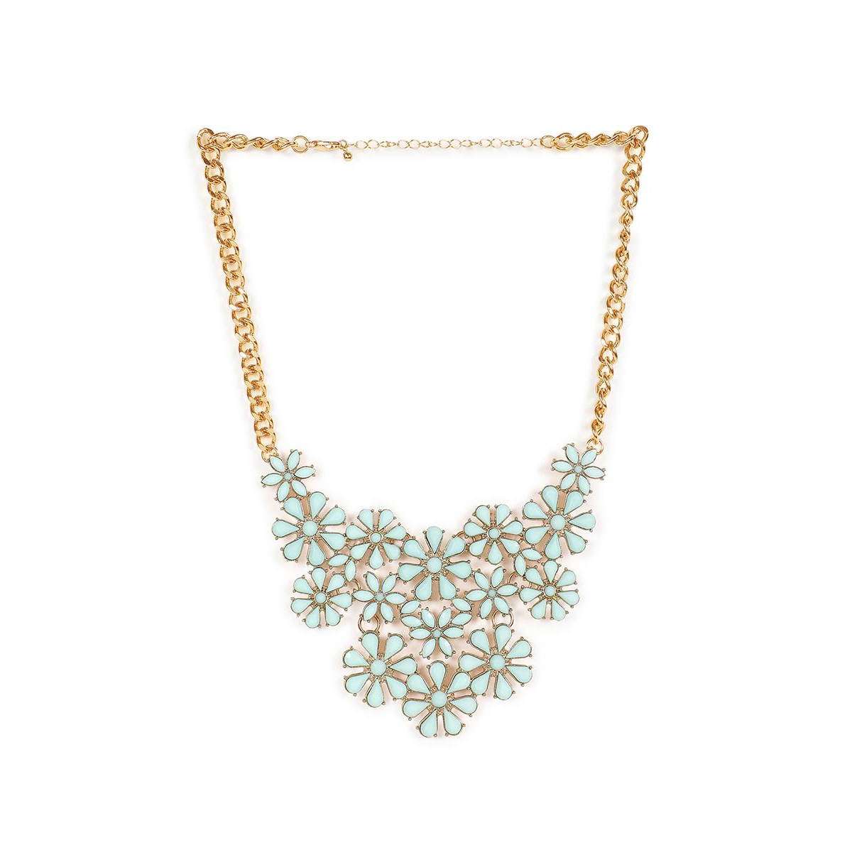Sohi Women's Gold Plated Designer Stone Necklace In Green