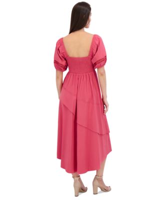 Women's Puff-Sleeve Midi Dress