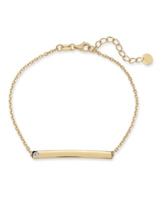 ID Bar Chain Bracelet in , adj to , approx. 3.0 grams.