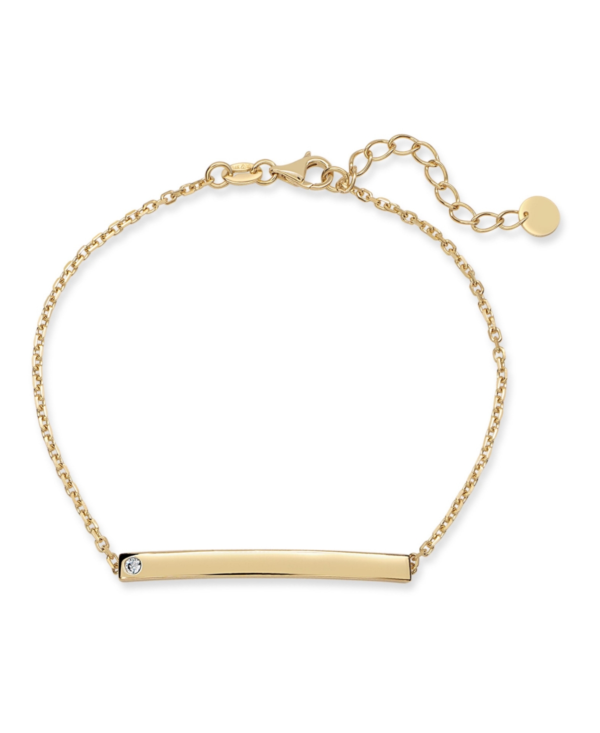 Devata Id Bar Chain Bracelet in 14K Gold, 6.5 in adj to 7.5 in, approx. 3.0 grams.