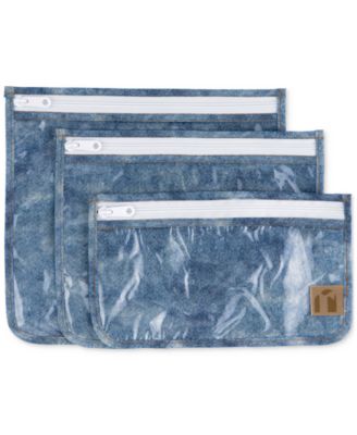 Bumkins - Denim Clear Travel Bags, 3 Pack