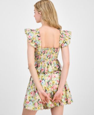 Women's Cairo Cotton Smocked Floral Top