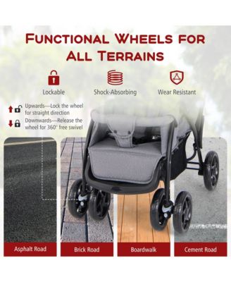 Baby Twin Double Stroller Lightweight Travel Stroller Pushchair