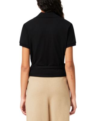 Women's Collared Short-Sleeve Wrap Top