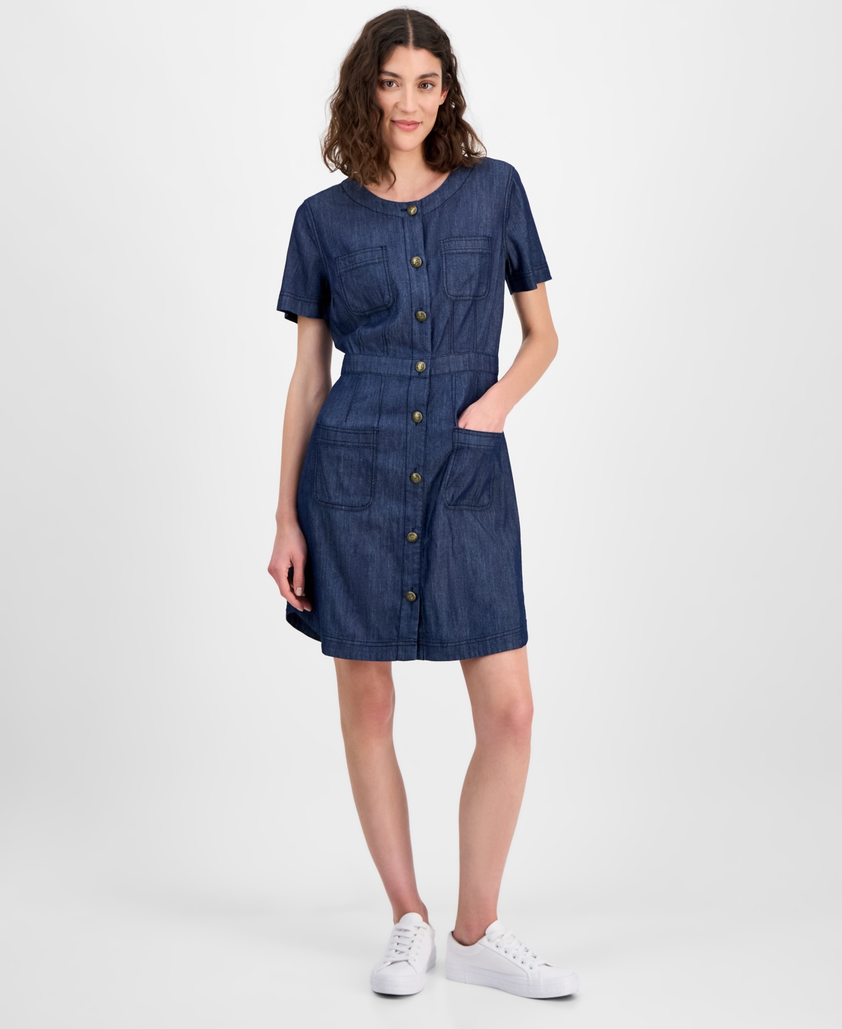Nautica Jeans Women Denim Button-front Dress