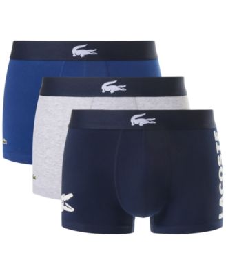 Men's 3-Pack Cotton Stretch Large-Crocodile Logo Trunks