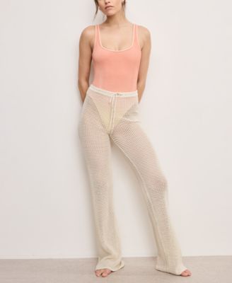 Women's Crochet Pants Swim Cover-Up, Regular And Plus Size