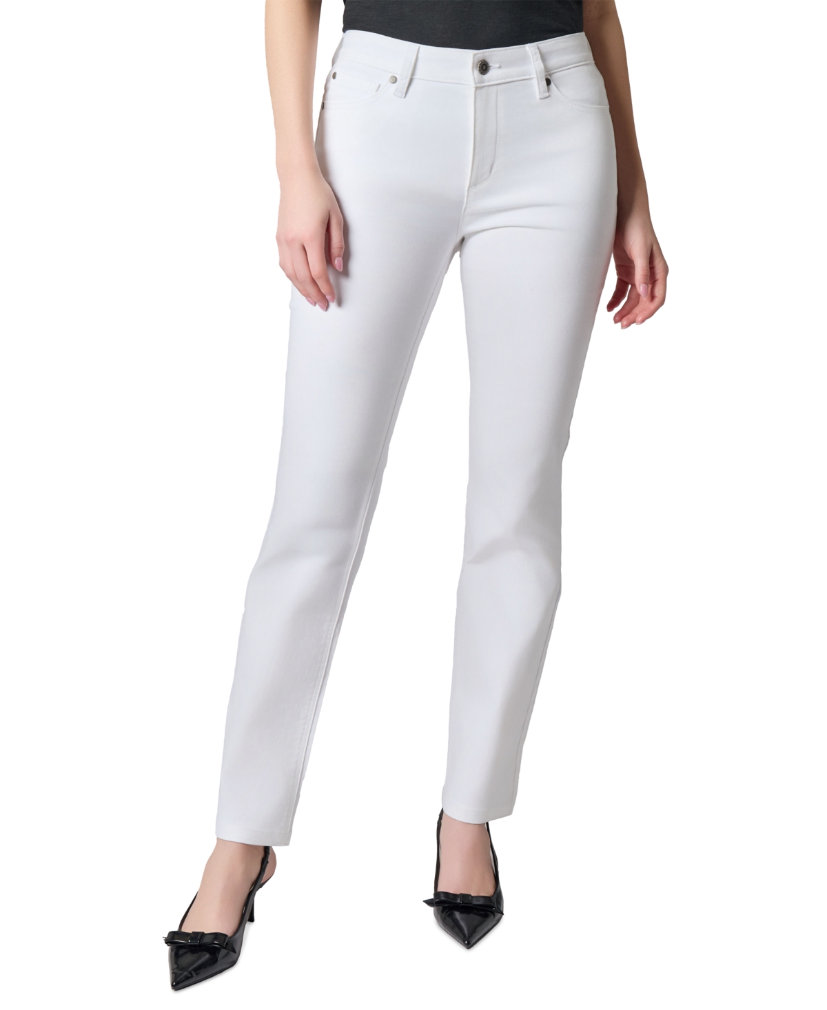 Women's Mid-Rise Straight-Leg Jeans - Soft White