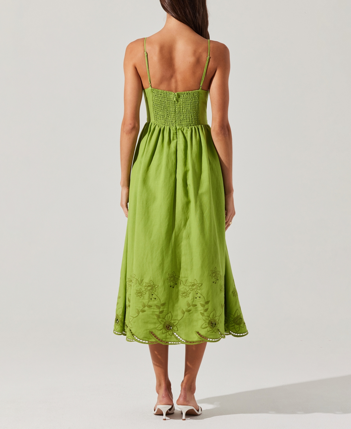 Astr The Label Kaidi Ramie Blend Midi Sundress In Green