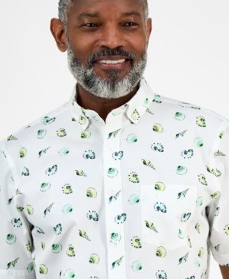 Men's Short Sleeve Seashell Print Button-Down Shirt, Exclusively at Macy's