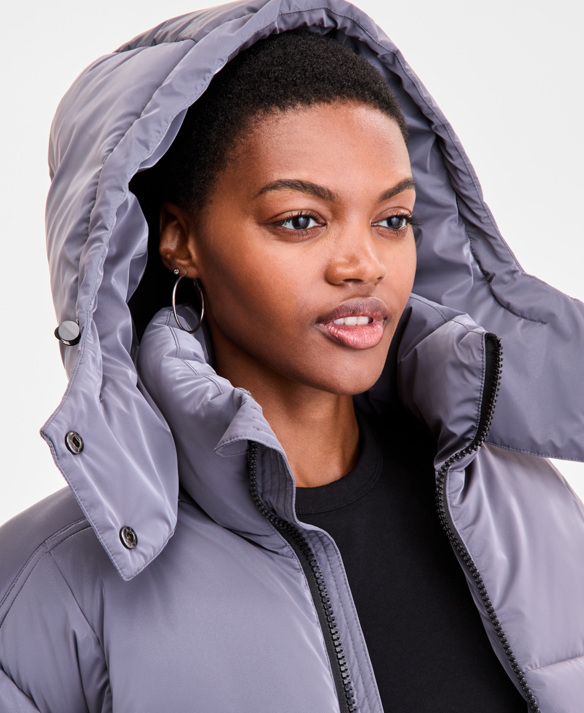 Steve Madden Women's Cropped Hooded Puffer Coat