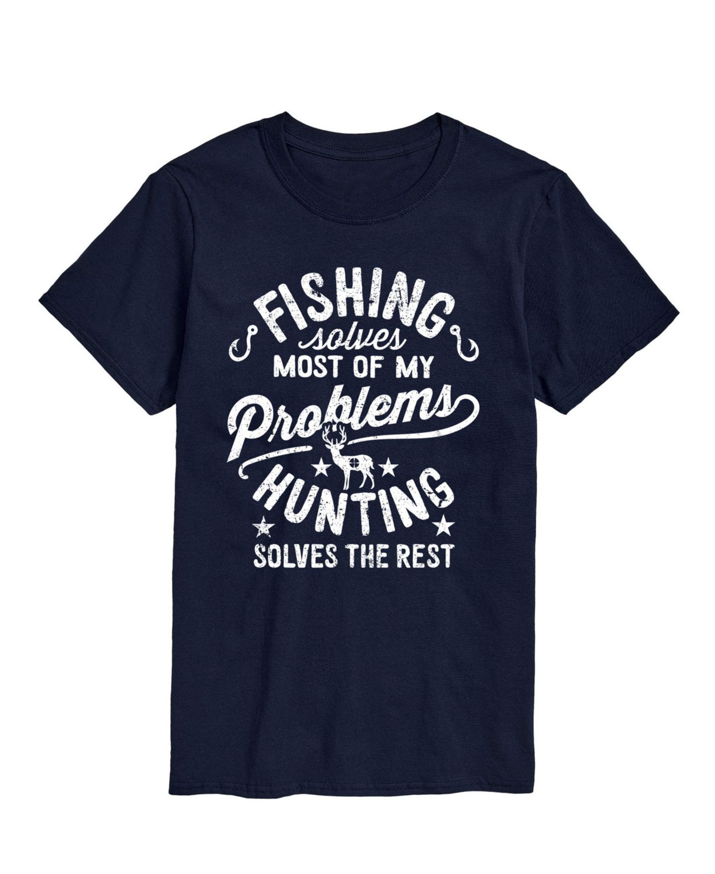 Мужская футболка AIRWAVES Fishing Solves Problems Short Sleeve, цвет: Синий — фото 1