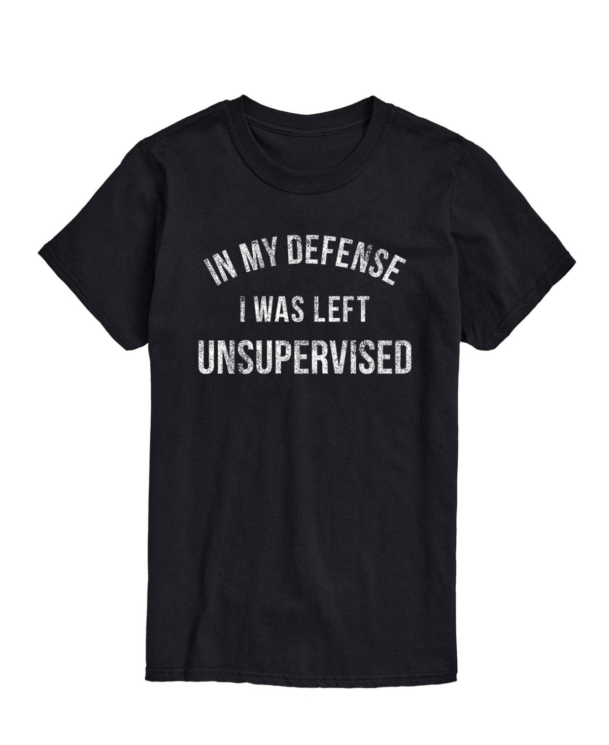 Airwaves Men's In My Defense Left Unsupervised Short Sleeve T-shirt In Black