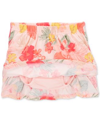 Baby Girls Ribbed Tank Top & Floral Pull-On Skort, 2 Piece Set