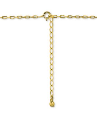 Cubic Zirconia Triple Horn Pendant Necklace in 18k Gold-Plated Sterling Silver, Exclusively at Macy's