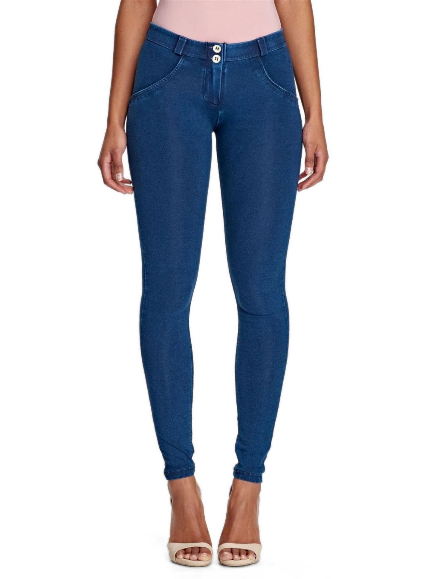 Женские джинсы Freddy Mid-Rise Sculpting Denim Skinny, цвет: Синий — фото 1